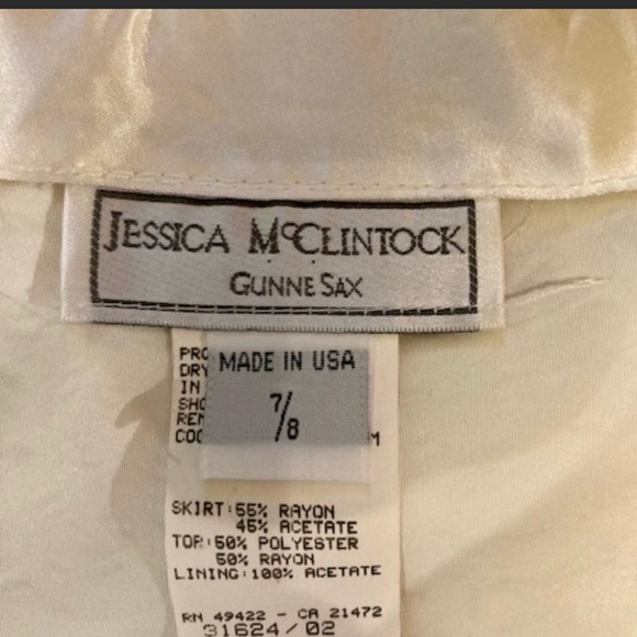 Jessica McClintock Black & Cream Lace Dress.  Size: 7/8 - Picture 9 of 10